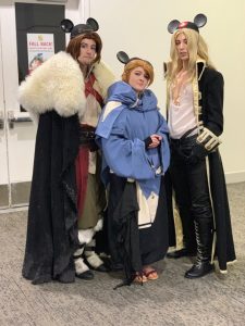 Cursed Content - Small but Dangerous, Dragonblade, and Bad Wolf Cosplay, as: Sypha Belnades, Adrian "Alucard" Tepes, and Trevor Belmont from Castlevania (Netflix adaptation)